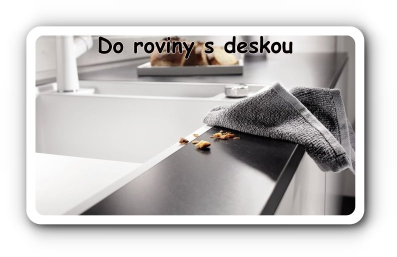 dřez do roviny s deskou